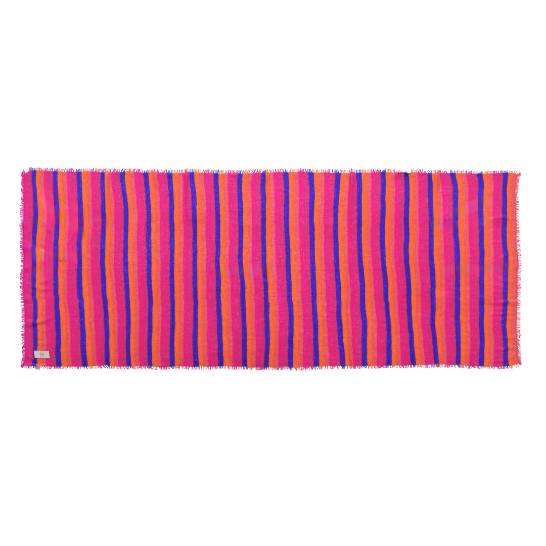 Cashmere Schal Feli-cs Stripe in Neonlila