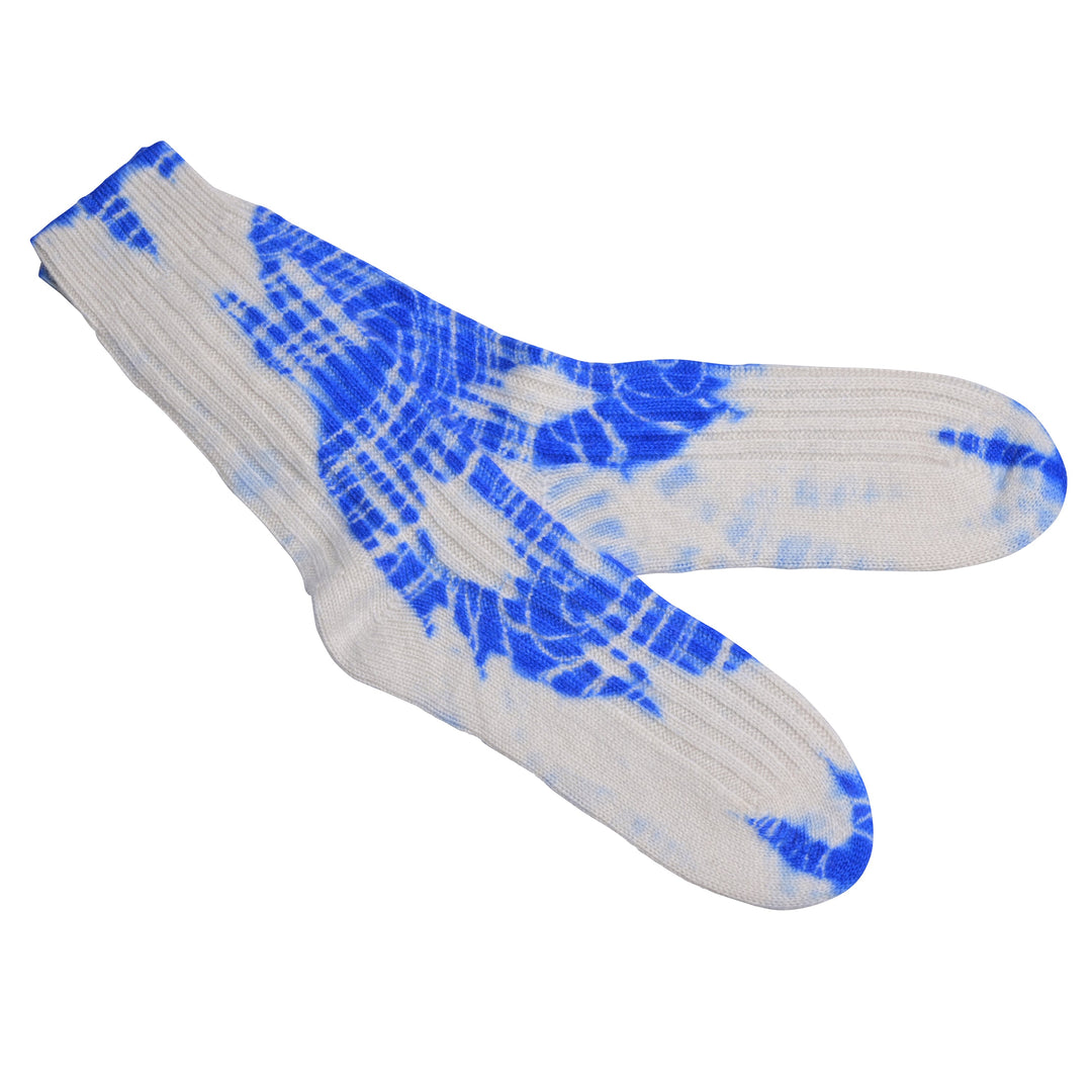Cashmere Socken Batik-cs in Neonblau