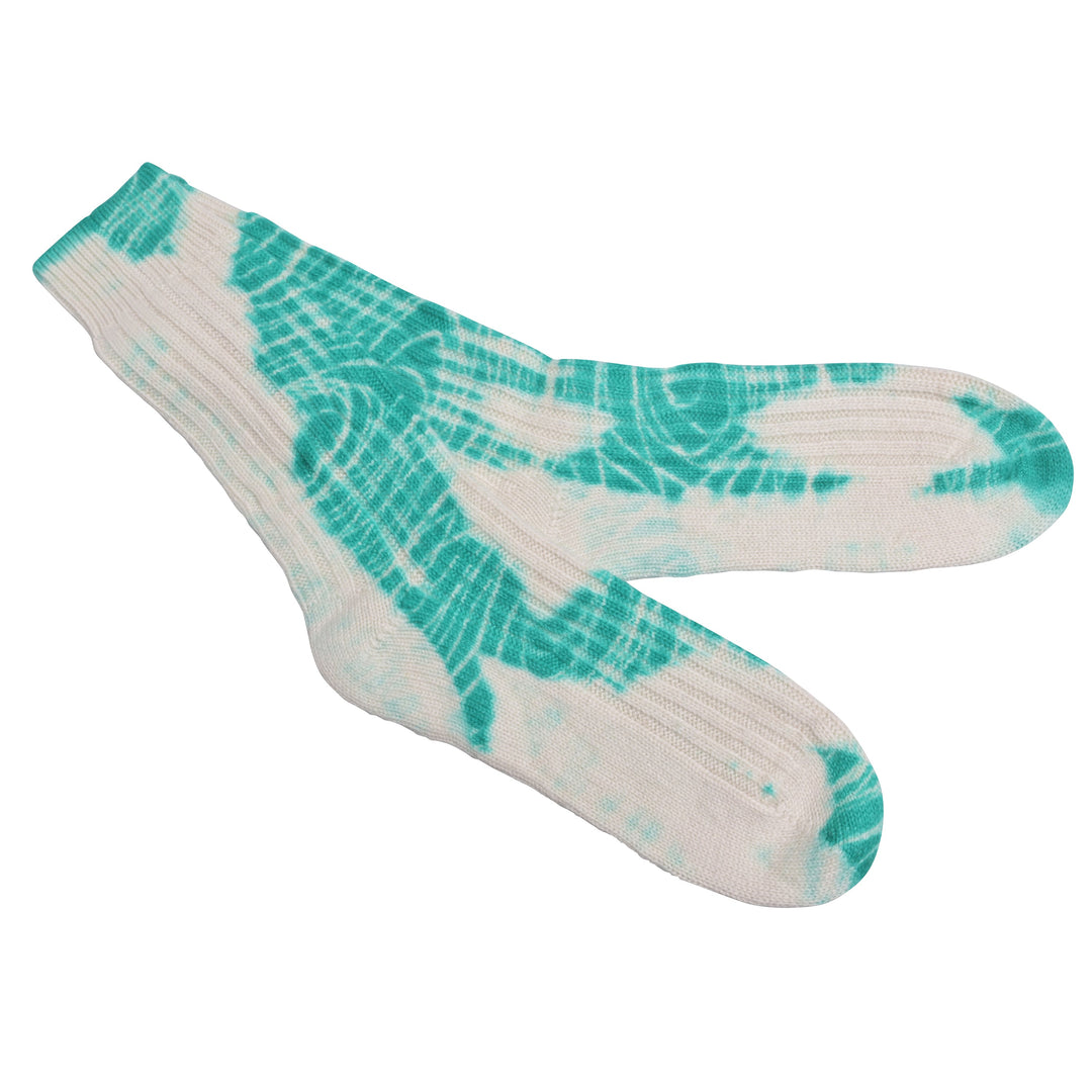 Cashmere Socken Batik-cs in Neongrün