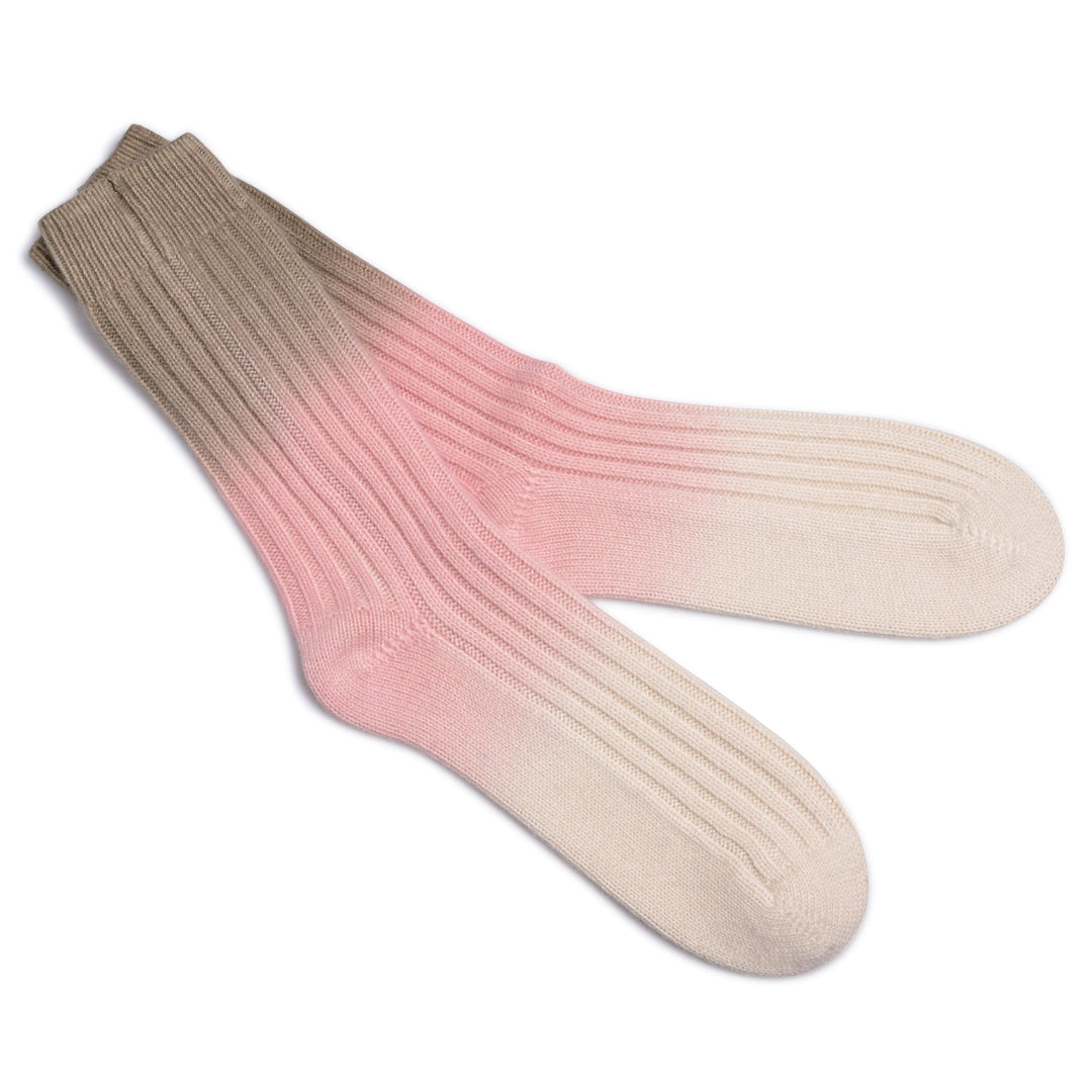Cashmere Socken Tabita-cs mit Farbverlauf in Vanille