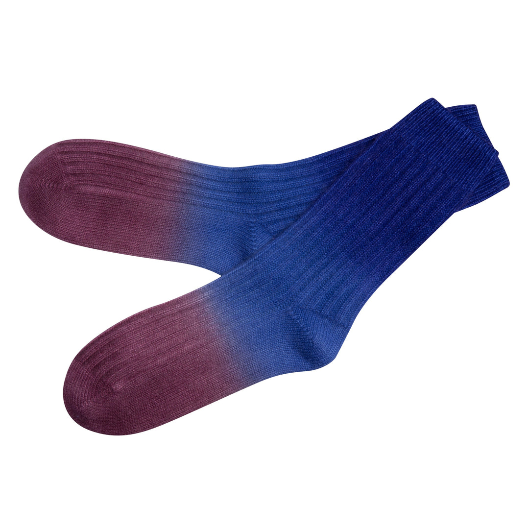 Cashmere Socken Tabita-cs mit Farbverlauf in Iris