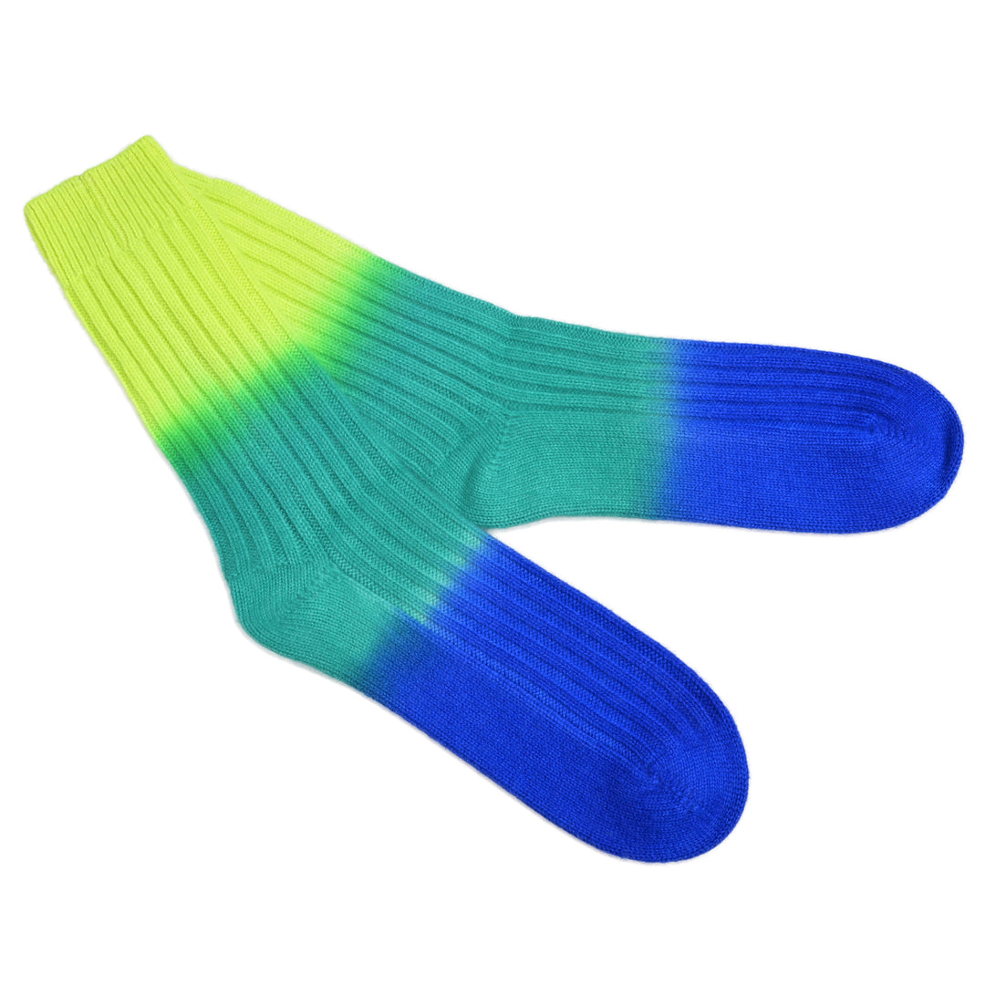 Cashmere Socken Tabita-cs mit Farbverlauf in Neonblau