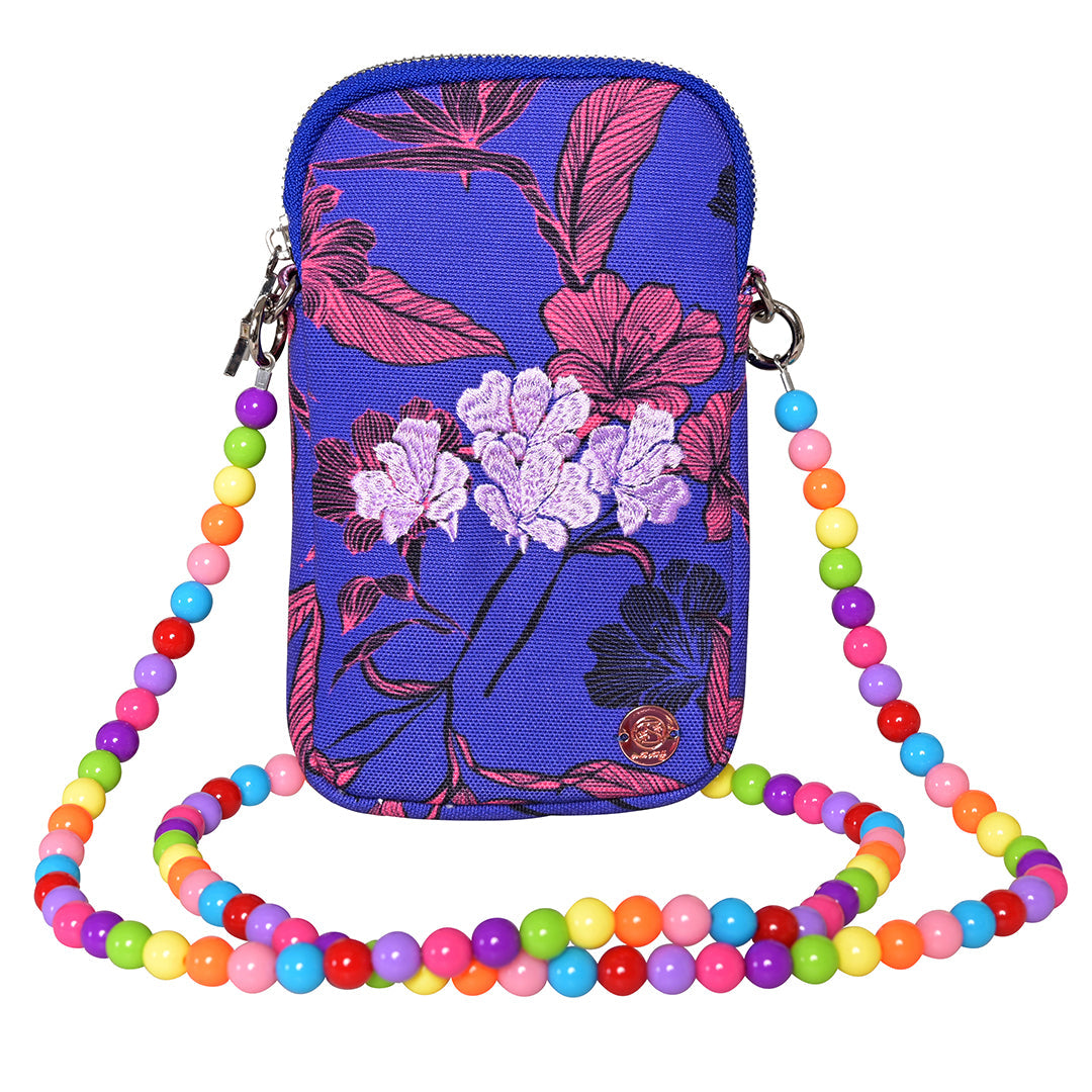 Phonebag Lile-cs mit Perlenkette in Blueberry