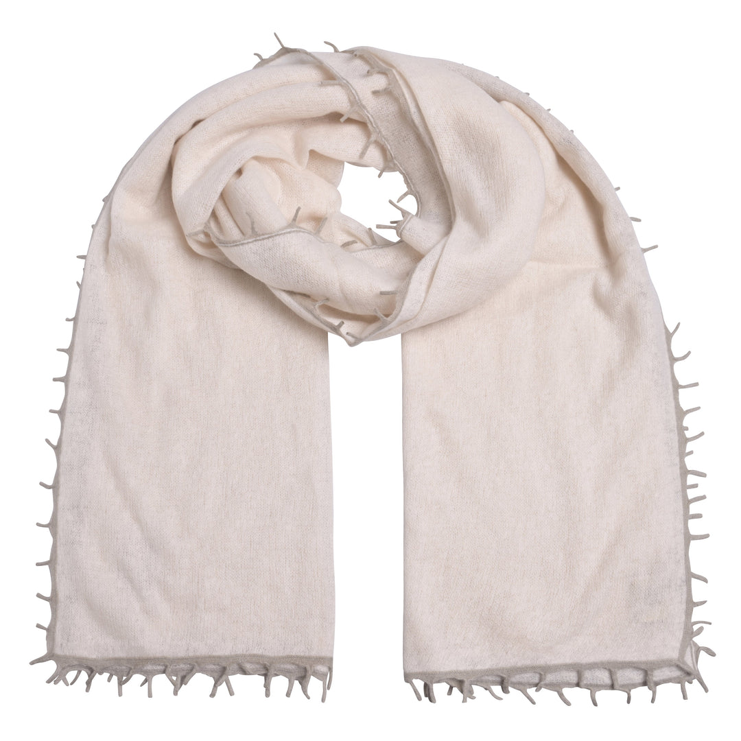 Cashmere Schal reines Cashmere cutestuff Schal mit Fransen sugarswizzle beige