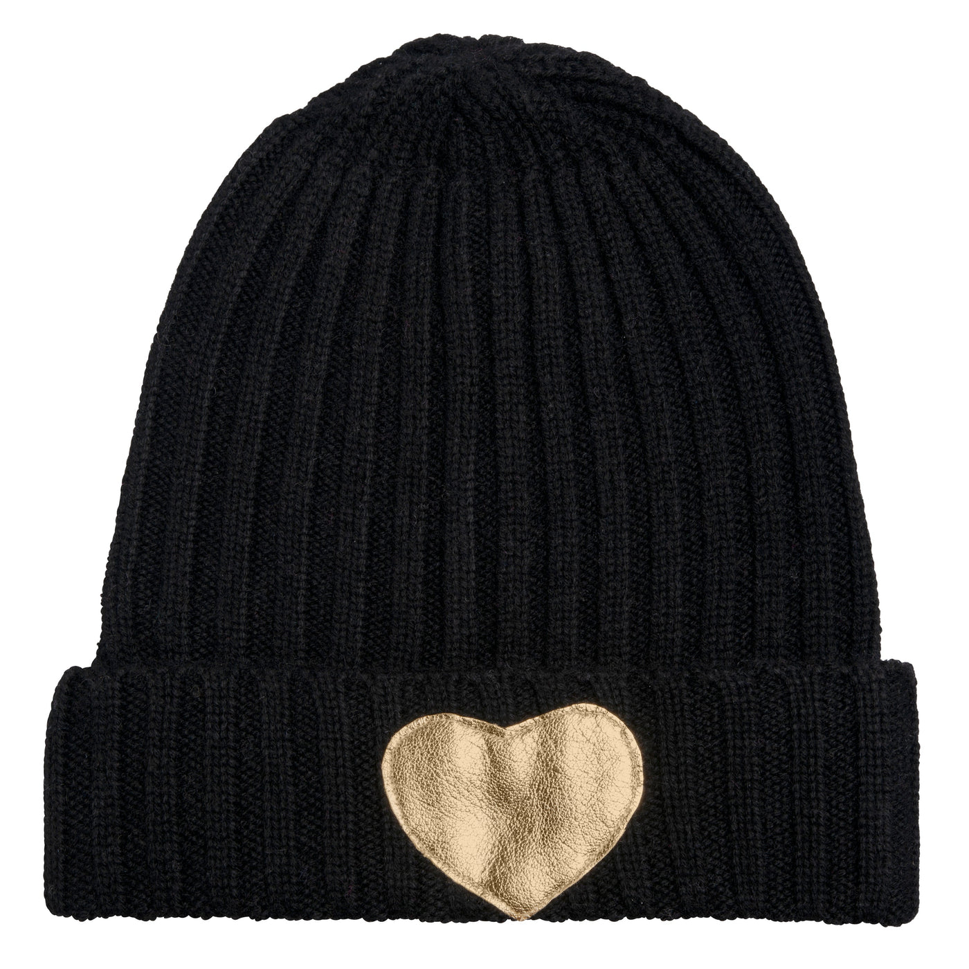 Mütze Elodie-cs mit Herz-Patch in Schwarz