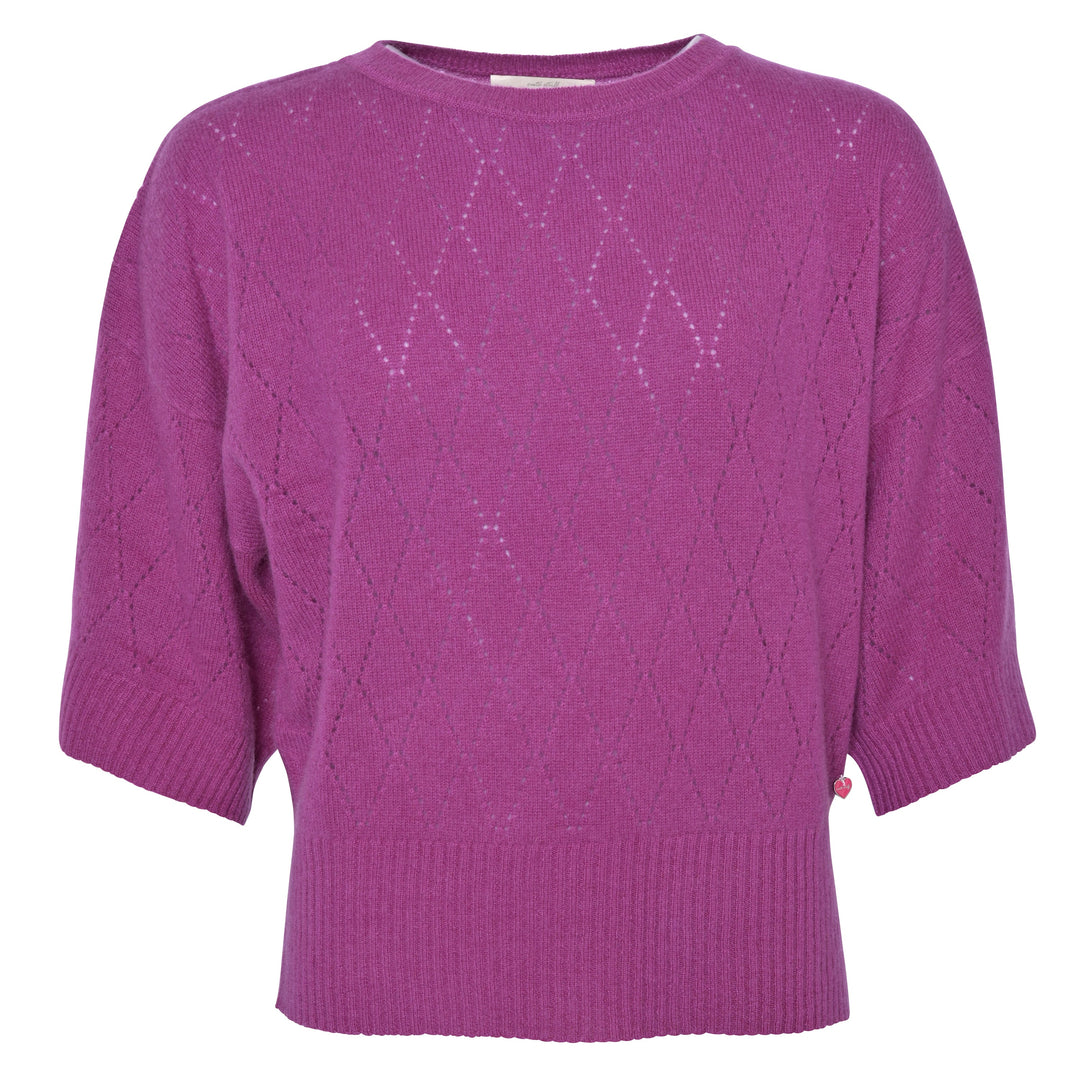Cashmere Pullover Blair-cs Ajour in Amethyst