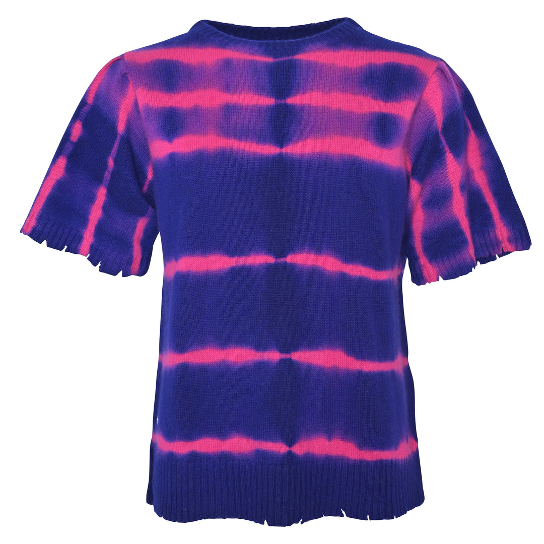 Cashmere Pullover Blair-cs Puff & Batik1 in Neonblau