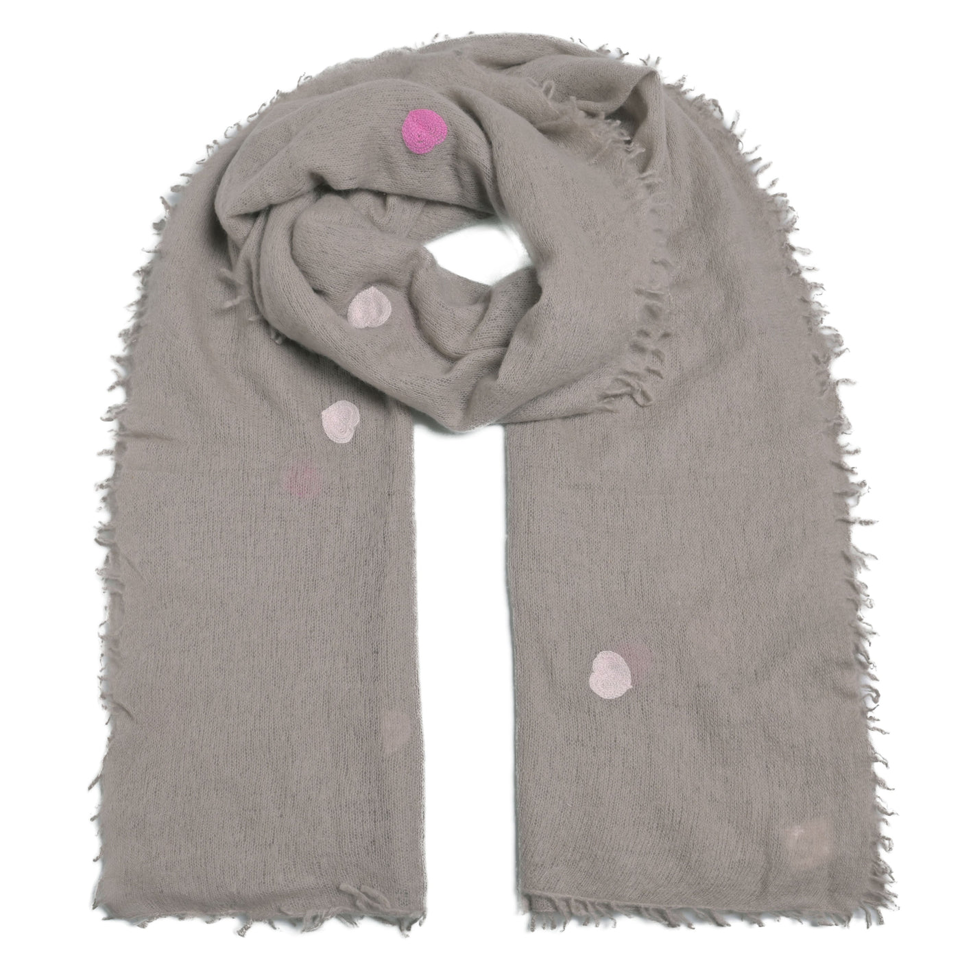 Cashmere Schal Feli-cs Hearts in Taupe