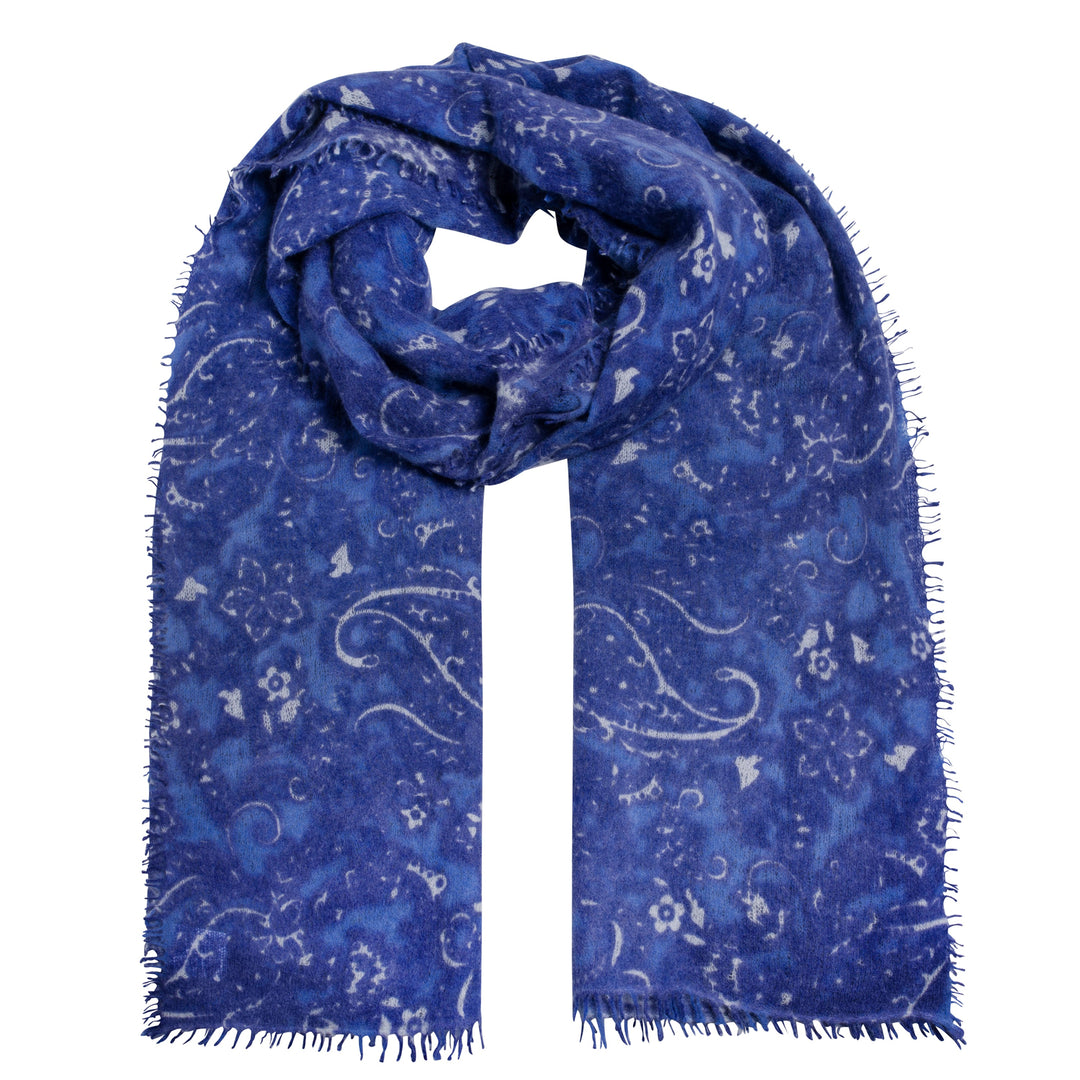Cashmere Schal Paisley-cs in Blueberry