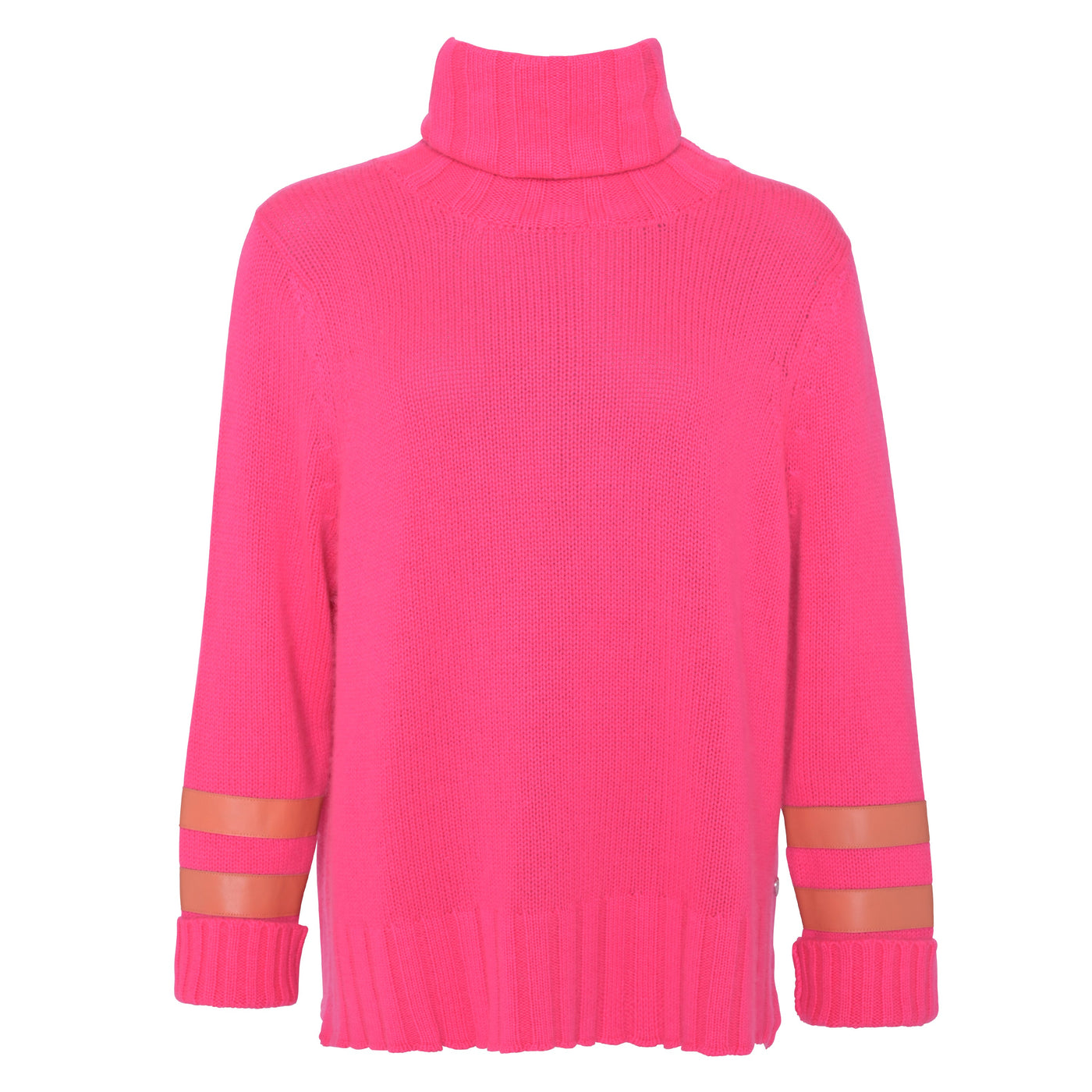Pullover Elodie-cs mit Fake-Leather Applikation in Flamingo